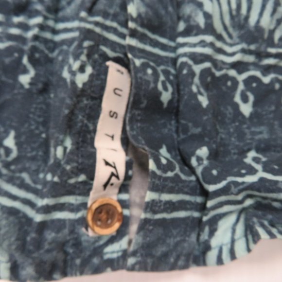 Rusty Mens Button Front Shirt Blue Hawaiian Cotton - Picture 2 of 6